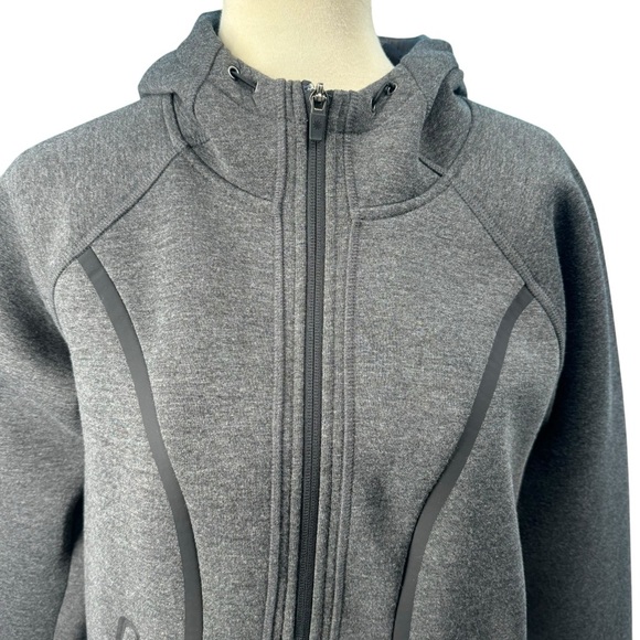 Athleta Hoodie Jacket Womens Medium Charcoal Gray Full Zip Thumbholes Pockets - Picture 2 of 7